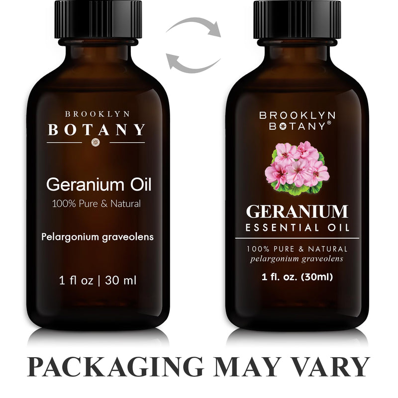 Brooklyn Botany Geranium Essential Oil – 100% Pure & Natural, Premium Grade, 1 Fl Oz