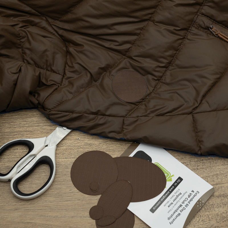 Repair Patches (30+ Colours) for Puffer Jackets, Tents, Upholstery - Stick On, Waterproof, Tear-Cold-Heat-Resistant