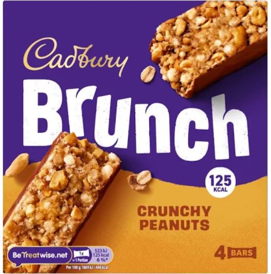 8 X Cadbury Brunch Peanut 4 Pack 112GM