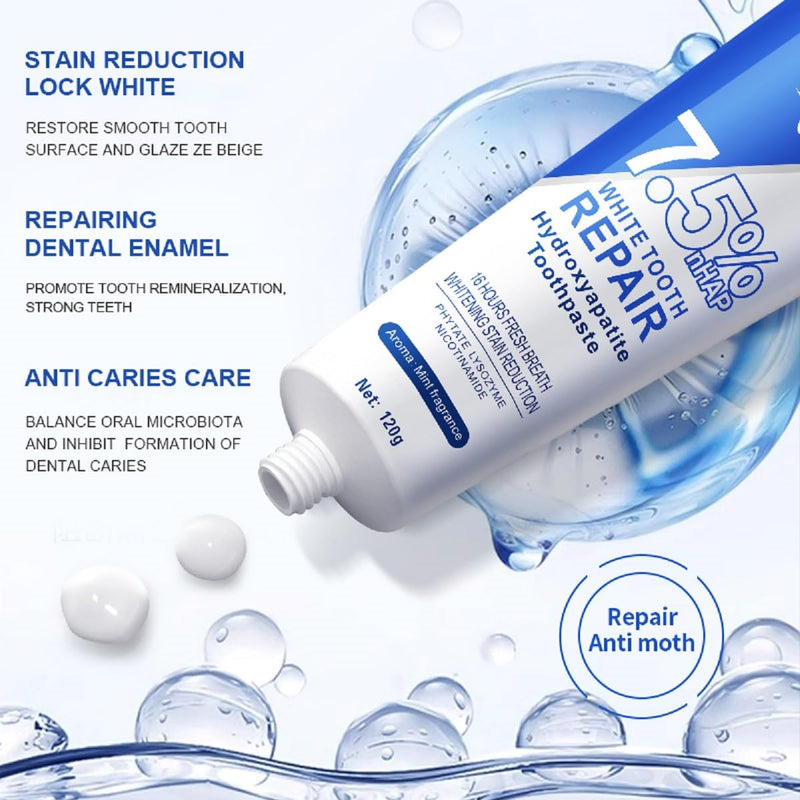 Hydroxyapatite Toothpaste 7.5% for Enamel Protection & Tooth Strengthening – Fluoride-Free, Gentle Mint
