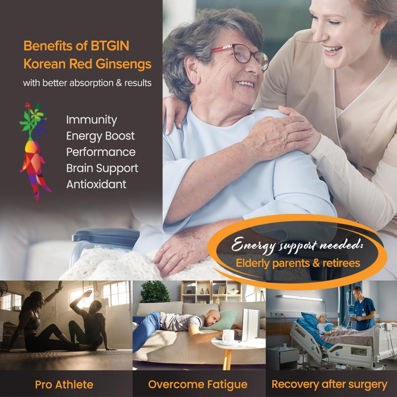 BTGIN Korean Red Ginseng Extract 3000mg – Immune Support & Focus