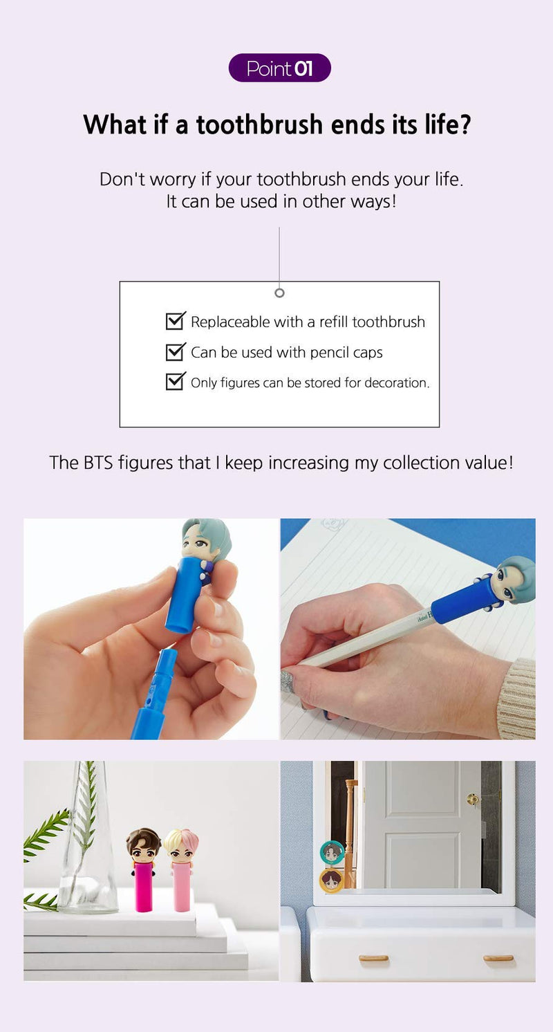 BTS Official Merchandise - Character Figure Toothbrush with Magnetic Holder (RM) | Fans Gift