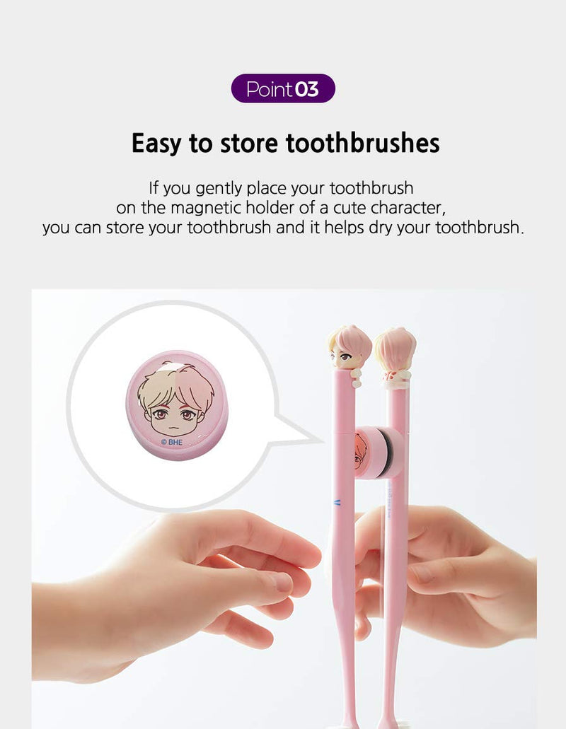 BTS Official Merchandise - Character Figure Toothbrush with Magnetic Holder (RM) | Fans Gift
