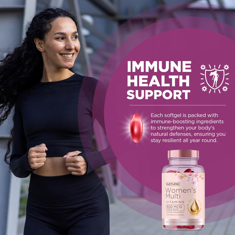 Built By Nature Women’s Multivitamin – Daily Wellness & Immune Support (120 Softgels)