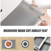 Bulk Roll - 45Cm x 500Cm Non-Slip Grey Waterproof Drawer Shelf Liner Mat UK - InStock