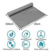 Bulk Roll - 45Cm x 500Cm Non-Slip Grey Waterproof Drawer Shelf Liner Mat UK - InStock