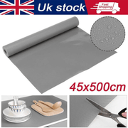Bulk Roll - 45Cm x 500Cm Non-Slip Grey Waterproof Drawer Shelf Liner Mat UK - InStock