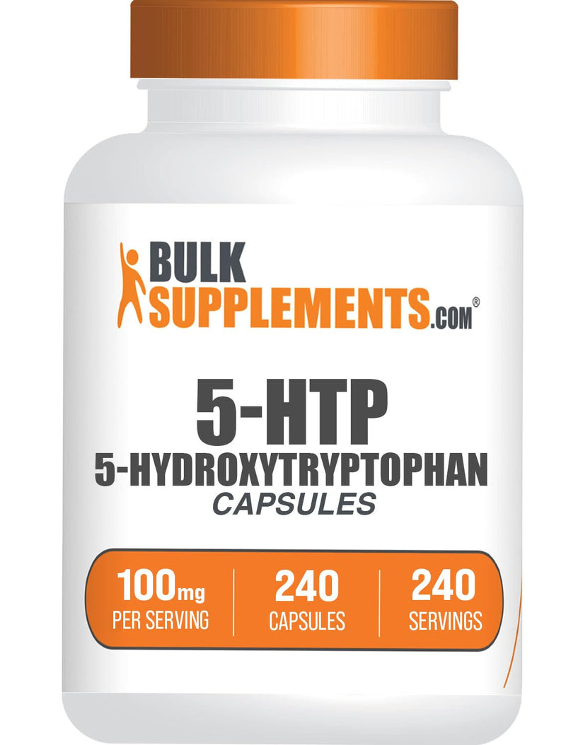 BulkSupplements.com 5-HTP Capsules - 5-Hydroxytryptophan 100mg, Gluten Free, 240 Count (Pack of 1)