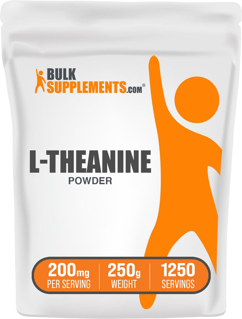 BulkSupplements L-Theanine Powder - 200mg per Serving, 250g (Gluten Free)