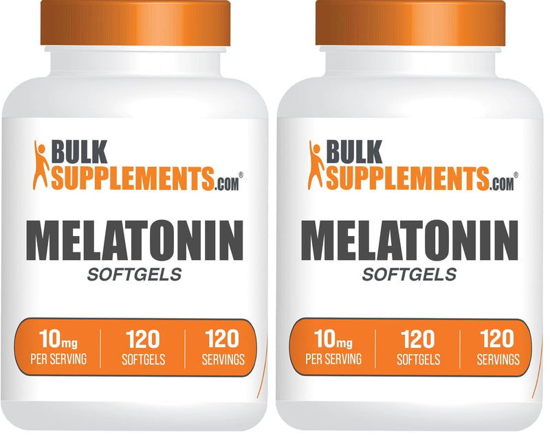 Melatonin 10 mg Softgels – Sleep Support for Adults | Gluten Free | Pack of 2 (240 Softgels) | BulkSupplements