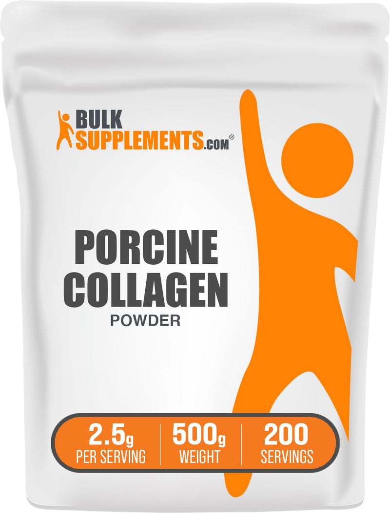 BulkSupplements Porcine Collagen Powder – Hydrolyzed Collagen for Hair, Skin & Nails | Unflavored & Gluten Free, 500 g
