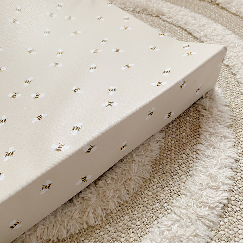 Anti-Roll Wedge Changing Mat - Bee Print