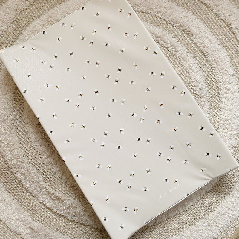 Anti-Roll Wedge Changing Mat - Bee Print