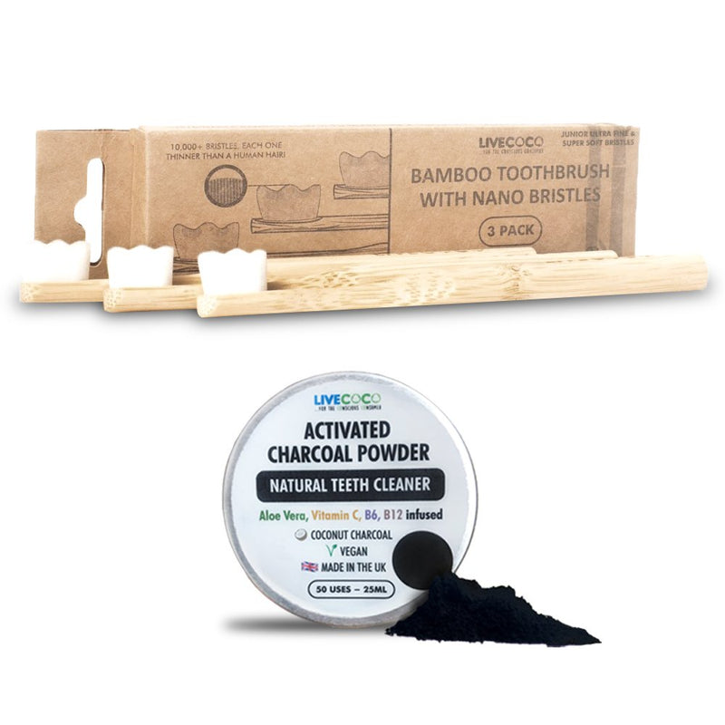 LiveCoco Teeth Cleaning Powder (Vitamins & Aloe Vera Infused)