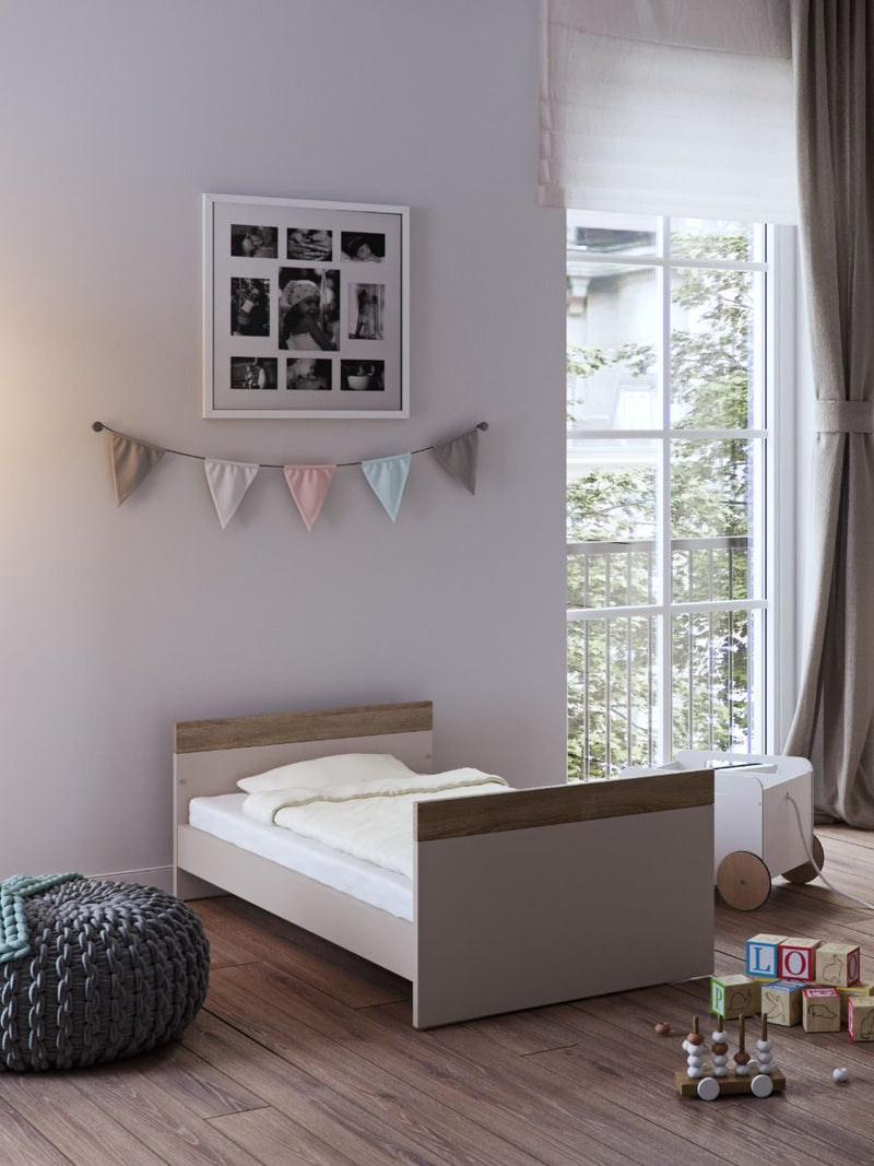 Little Acorns Burlington 3 Piece Nursery Furniture Set with Cot Bed, Dresser and Wardrobe - Cashmere & Truffle Oak