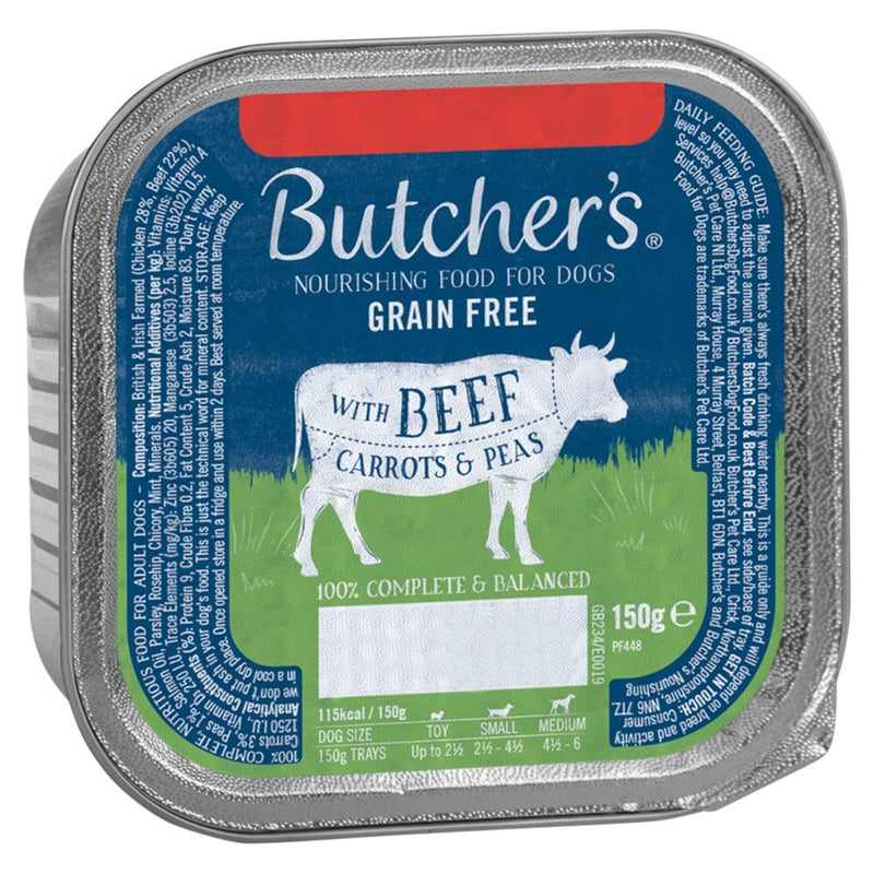Butcher's Nourishing Food for Dogs with Beef Carrots & Peas PMP 150g (Case of 12)
