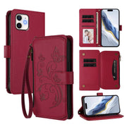 Butterfly Love Flower Multi-card Zipper Wallet Leather Phone Case, For iPhone 11 Pro Max, For iPhone 11, For iPhone 11 Pro - InStock