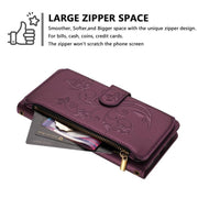 Butterfly Love Flower Multi-card Zipper Wallet Leather Phone Case, For iPhone 11 Pro Max, For iPhone 11, For iPhone 11 Pro - InStock