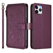Butterfly Love Flower Multi-card Zipper Wallet Leather Phone Case, For iPhone 11 Pro Max, For iPhone 11, For iPhone 11 Pro - InStock