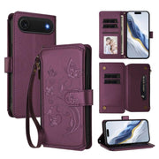 Butterfly Love Flower Multi-card Zipper Wallet Leather Phone Case, For iPhone 17, For iPhone Air, For iPhone 16 Pro Max - InStock