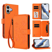 Butterfly Love Flower Multi-card Zipper Wallet Leather Phone Case, For iPhone 17, For iPhone Air, For iPhone 16 Pro Max - InStock