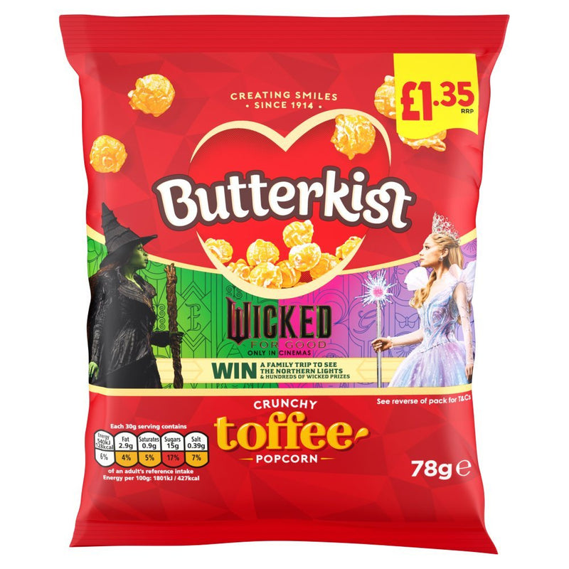Butterkist Crunchy Toffee Popcorn PMP 78g (Case of 15)