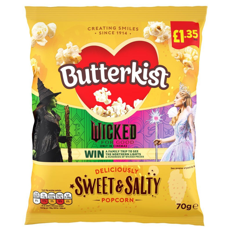 Butterkist Delicious Sweet & Salted Popcorn PMP 70g (Case of 15)