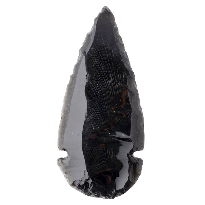 Obsidian Arrowhead Natural Volcanic Glass Collectible Crystal