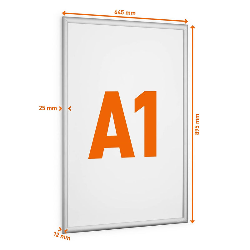 Durable Outdoor Snap Frame Weatherproof Poster Holder Notice Board | A1 Silver