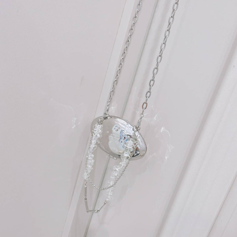 Shell Bag With Silver Metal Accessories