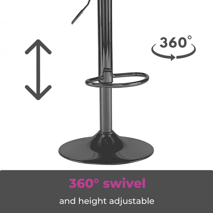 Neo Set of Two Dark Grey Leather Bar Stools