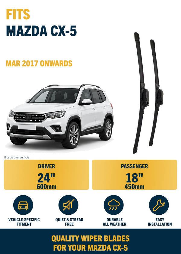 Mazda CX-5 SUV Front Wiper Blades | Mar 2017 onwards