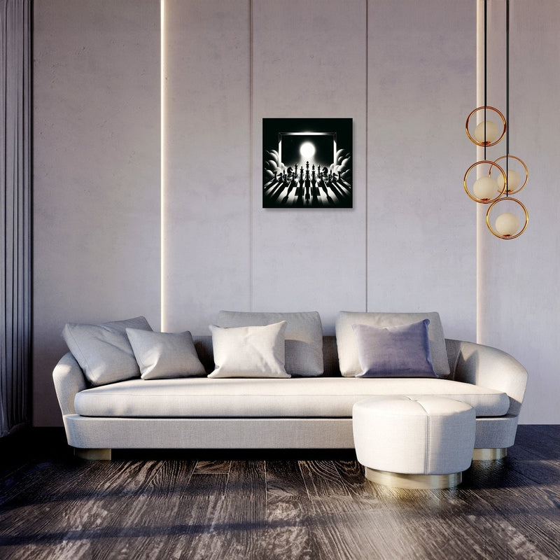 Strategic Shadows: Chessboard Canvas