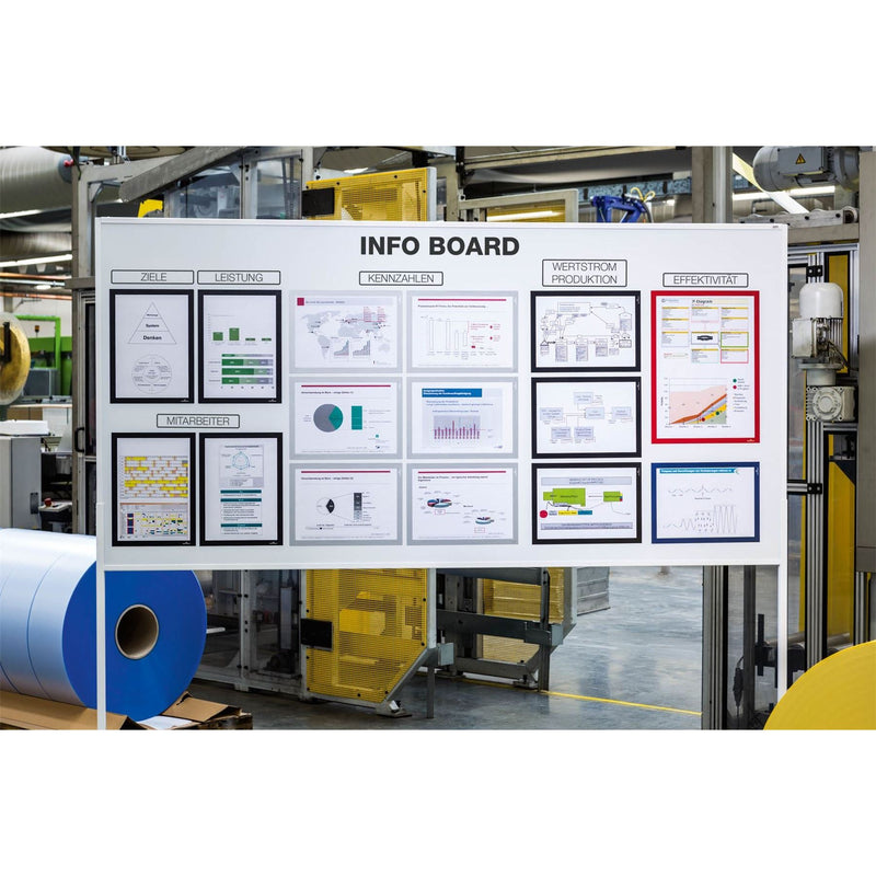 Durable DURAFRAME Magnetic Document Signage Frame for Metal | 5 Pack | A4 Black
