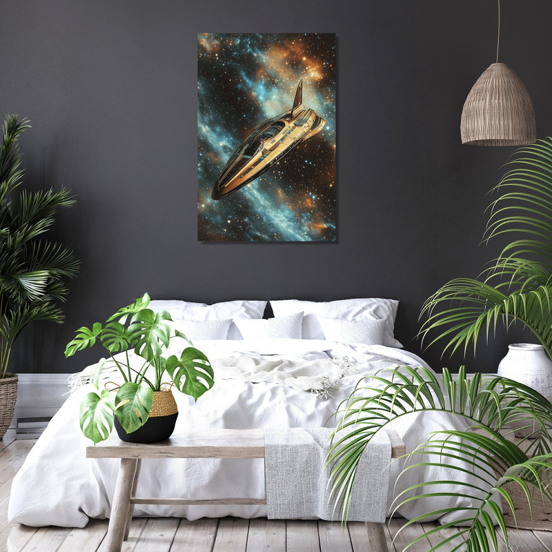 Retro Spaceship Canvas