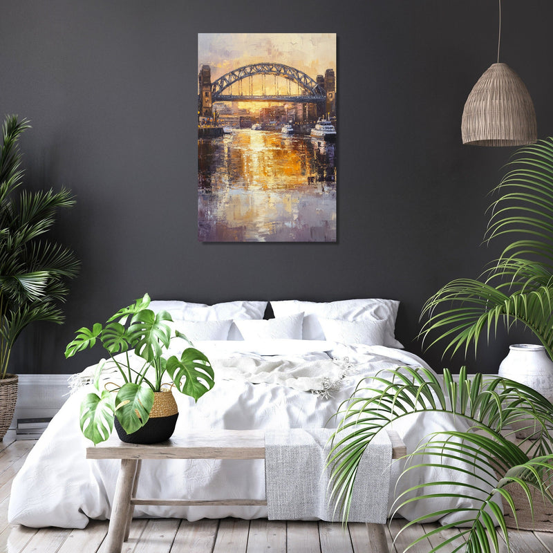 Tyne Bridge Golden Canvas