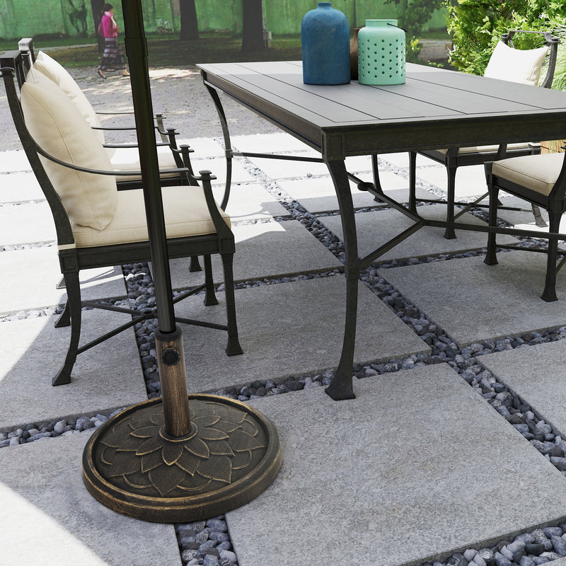 Outsunny 12kg Resin Garden Parasol Base Sun Umbrella Base, Bronze Tone