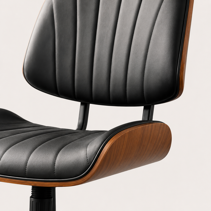 Orion Walnut Black Swivel Office Chair