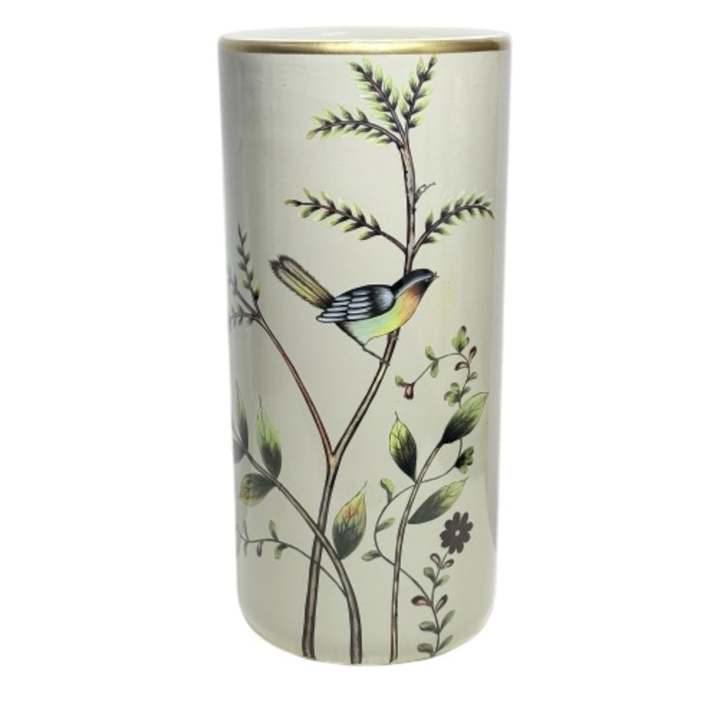 AcaciaHome Modern & Classic Ceramic 18” Tall Floral Design Umbrella Stand – Multi-Functional Holder or Decorative Vase with Durable Glazed Finish for Home, Office (Birds with Tree Design)