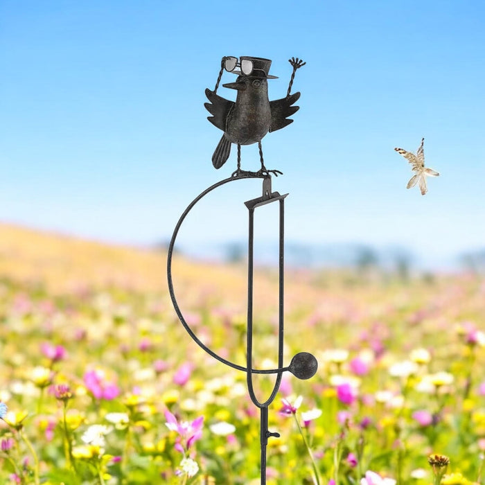 44" METAL BIRD ROCKER GARDEN STAKE