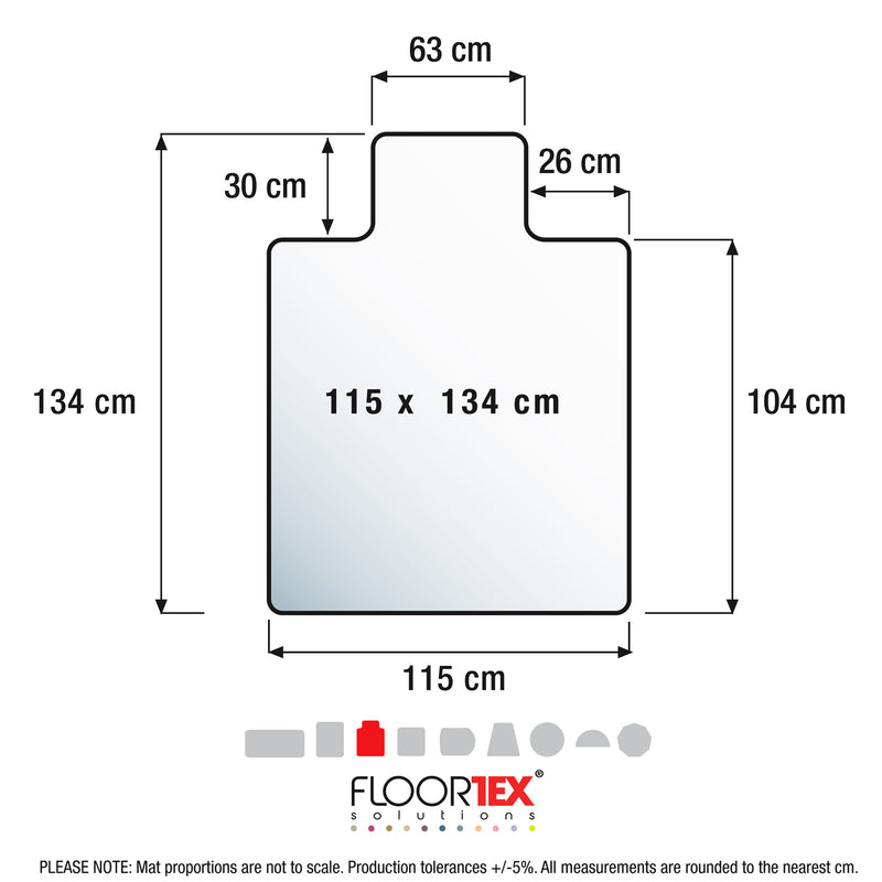 Advantagemat® Vinyl Lipped Chair Mat for Carpets up to 6mm - 115 x 134cm