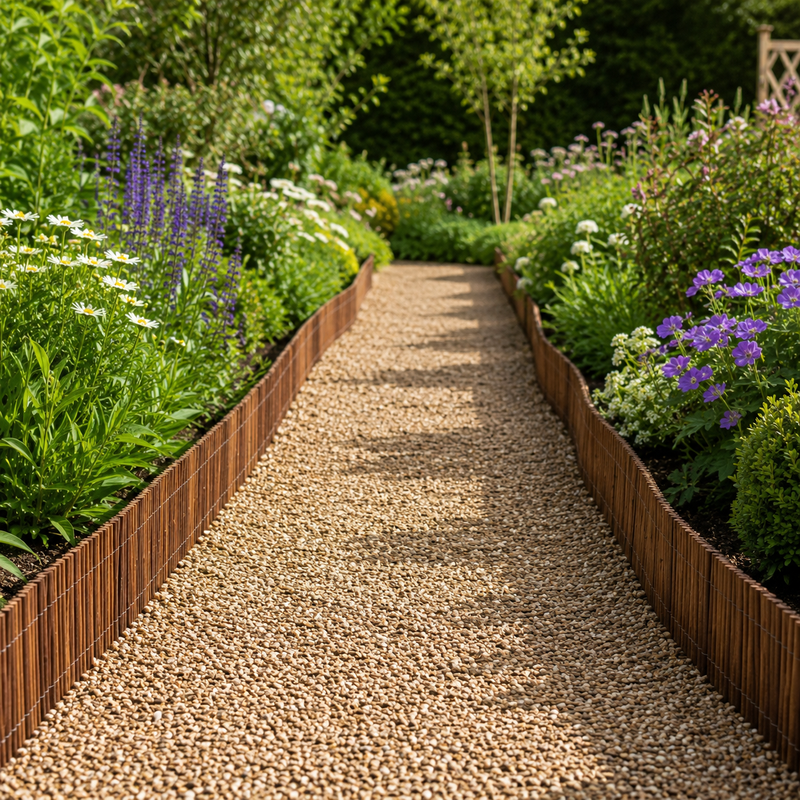 Large Natural Willow Garden Edging Roll