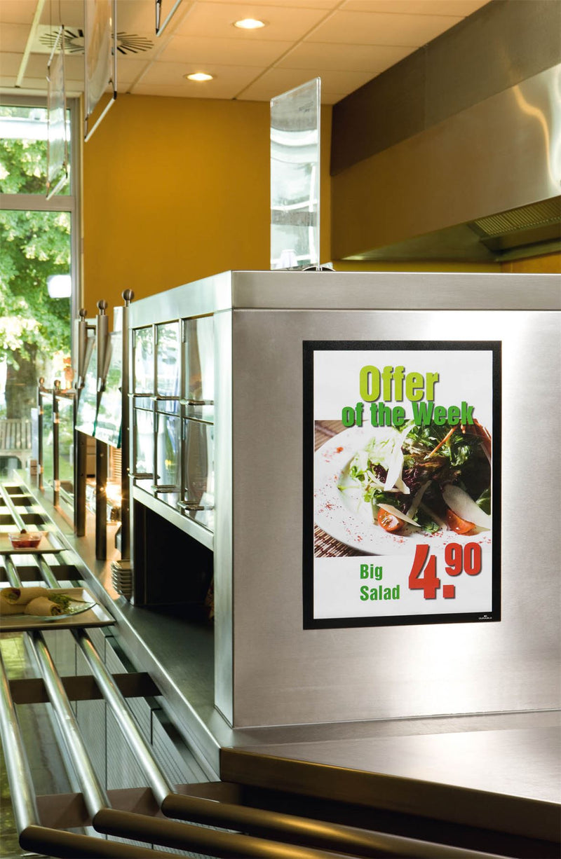 Durable DURAFRAME Self Adhesive Magnetic Signage Frame | A3 Black