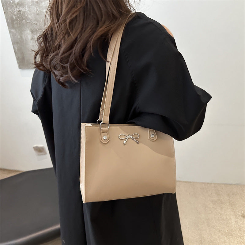 Large Capacity Women's Tote Bag PU Leather Shoulder Handbag Street Fashion