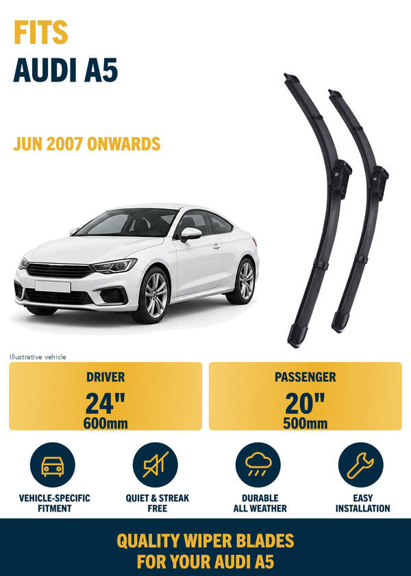 Audi A5 Coupe Front Wiper Blades | Jun 2007 onwards