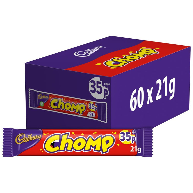 Cadbury Chomp Chocolate Bar PMP 39p 21g (Case of 60)