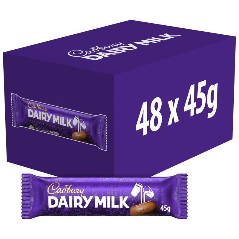 Cadbury Dairy Milk Chocolate Bar 45g (Case of 48)
