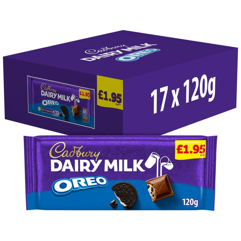 Cadbury Dairy Milk Oreo Chocolate Bar 120g (Case of 17)