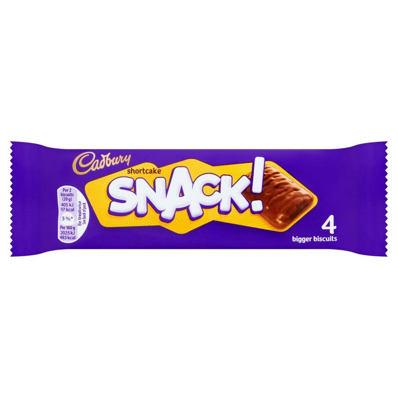 Cadbury Snack Shortcake Chocolate Biscuit, 40g (Case of 36)