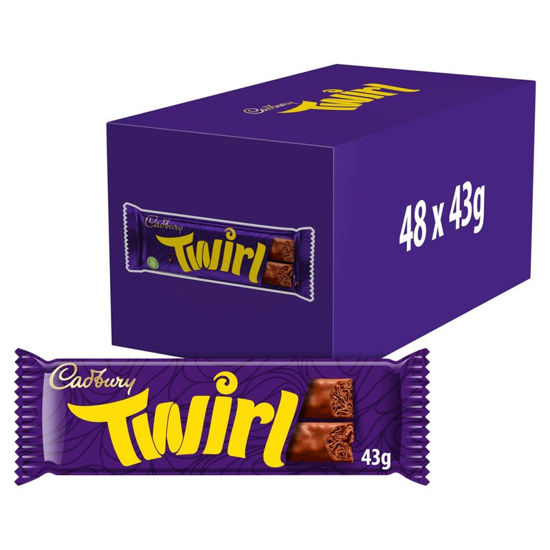 Cadbury Twirl Chocolate Bar 43g (Case of 48)